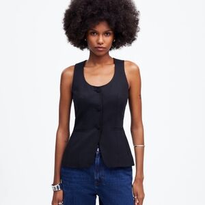 Madewell Black Button-Front Top
